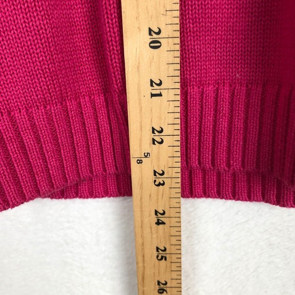 THEORY Cotton Cashmere Blend Crew Neck Sweater Women's S Magenta Pink L/S Casual - Picture 7 of 9